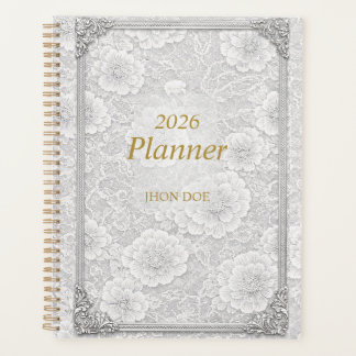 Agenda Flowerly Simple Planner With Frame 