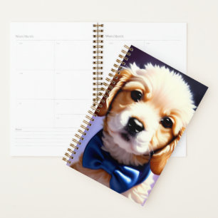 Agenda Fluffy Puppy Adorável w Arco azul