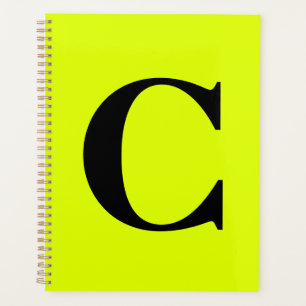 Agenda Fluorescente Chartreuse Amarelo Neon Monograma Nom