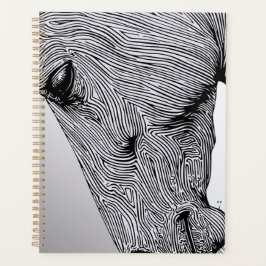 Agenda Fluxo do Cavalo de Arte da Linha Minimalista Selva
