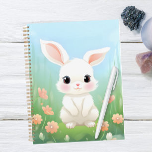 Agenda Fofinho Meadow: Coelho Bebê nas Flores da primaver
