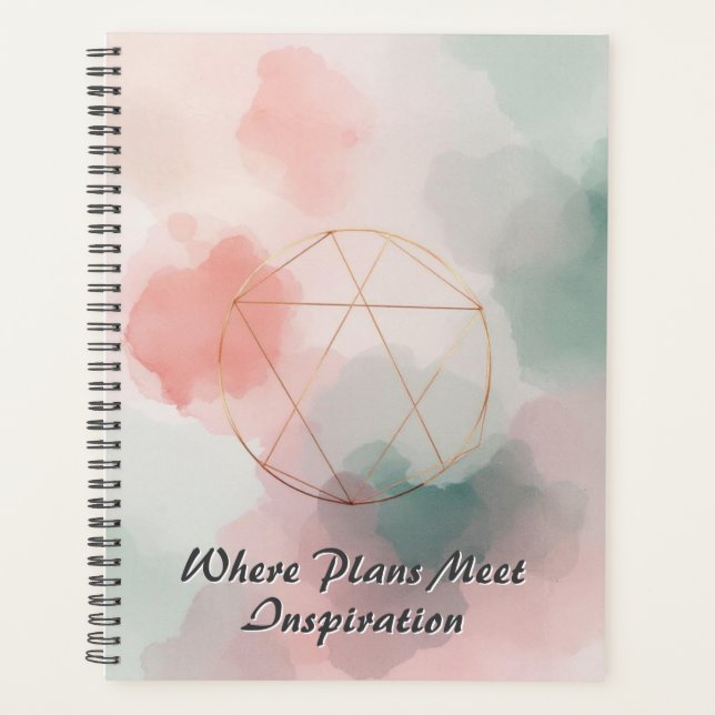 Agenda Foil & Watercolor Wash Art | Abstract Rose Gold Ge (Frente)