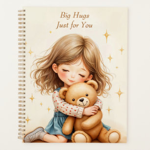 Agenda Folha de papel do Urso de Teddy Abraçando Garota B