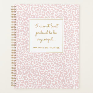 Agenda Folha Funny Pastel Leopard Impressão Padrão Blus