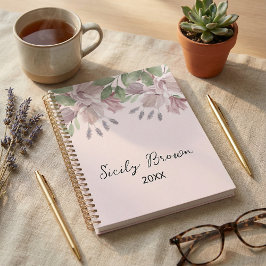 Agenda Folhagem botânica rústica elegante em aquarela