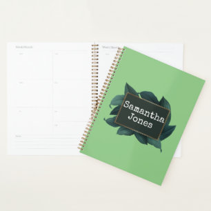 Agenda Folhagem de Folhas Verdes Escuras