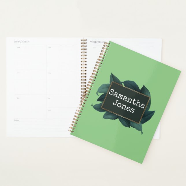 Agenda Folhagem de Folhas Verdes Escuras (Exibição)