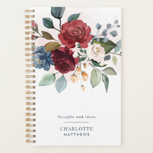 Agenda Folhagem Floral Elegante De Aquarela