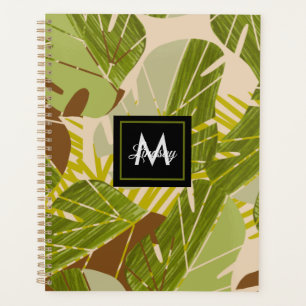 Agenda Folhagem Marrom de Selva Desenhada à Mão