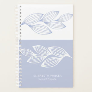 Agenda Folhas azuis poeirentas modernas e elegantes