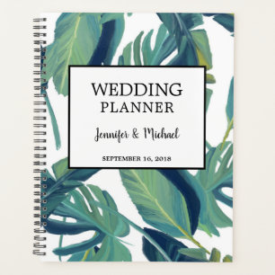 Agenda Folhas de aquarela tropical moderna Planador de ca