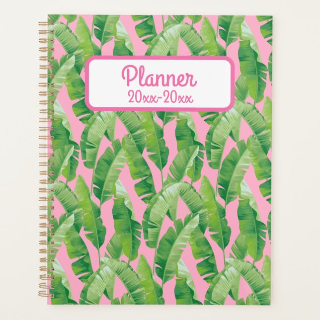 Agenda Folhas de Banana Rosa (Frente)