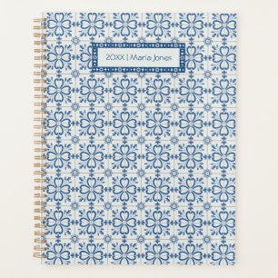 Agenda Folhas de Natal e azulejos de flores