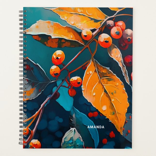 Agenda Folhas de outono e bagas pintadas Florestas Nature (Frente)