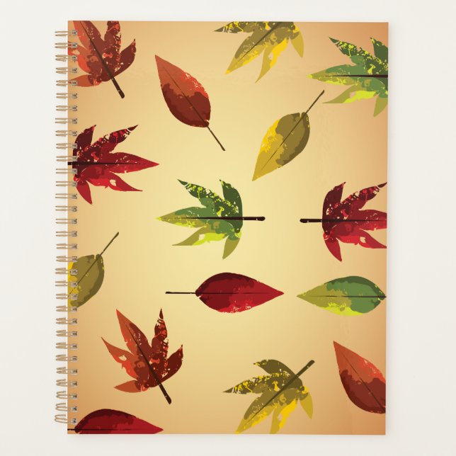 Agenda Folhas de Outono Pintadas (Frente)