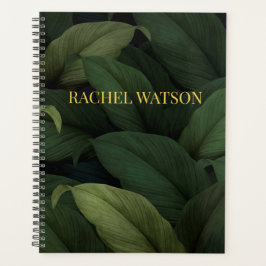 Agenda Folhas Tropicais Verdes Escuras