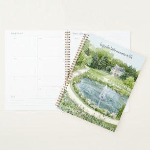 Agenda Fonte de Água Romântica Floral Desfrutar Momentos