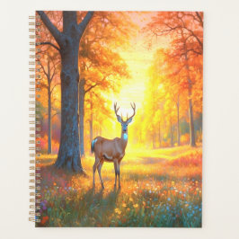 Agenda Forest Flowers and Deer Colorful Art