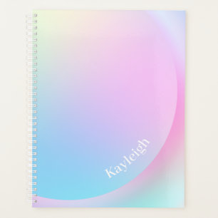 Agenda Forma Gradiente do Arco-Íris de Pastel Suave