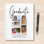 Agenda Formando Elegante de Graduação Multifoto de Script<br><div class="desc">Os Planejadores de Formandos de Graduação Multifotônica de Script Elegante apresentam cinco de suas fotos favoritas de seu formando universitário ou segundo grau com o robusto "Formando" do roteiro de caligrafia negra moderna. Simples,  na moda e elegante. Criado por ©Evco Studio www.zazzle.com/store/evcostudio</div>