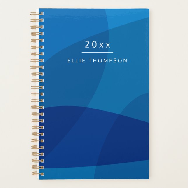 Agenda Formas de Abstrato na moda no Nome Personalizado A (Frente)