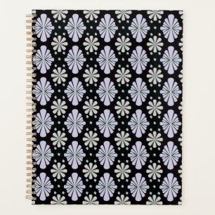 Agenda Formas florais pastéis em um fundo preto