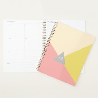 Agenda Formas Geométricas em Cores Pastel Monogramadas