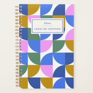 Agenda Formas Geométricas Modernas Coloridas Fofas Azul R