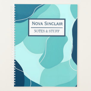 Agenda Formas Orgânicas Abstratas Teal Nova Sinclair Pers