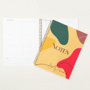 Agenda Formas orgânicas coloridas fundo abstrato