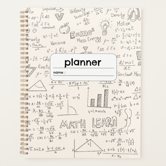 Agenda Fórmula de Geometria de Álgebra (Frente)