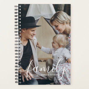 Agenda Foto da família personalizada com nome personaliz