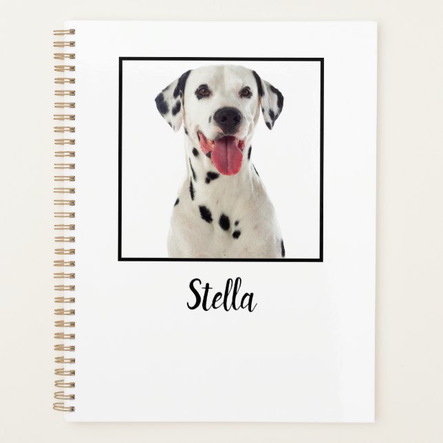Agenda Foto de Cachorro Personalizado Branco e Bonito (Frente)
