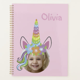 Agenda Foto de Chapéu de Unicórnio Rosa Nomeada de Volta