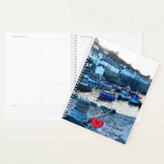 Agenda Foto de Coração Personalizada Coverack Harbor Dusk