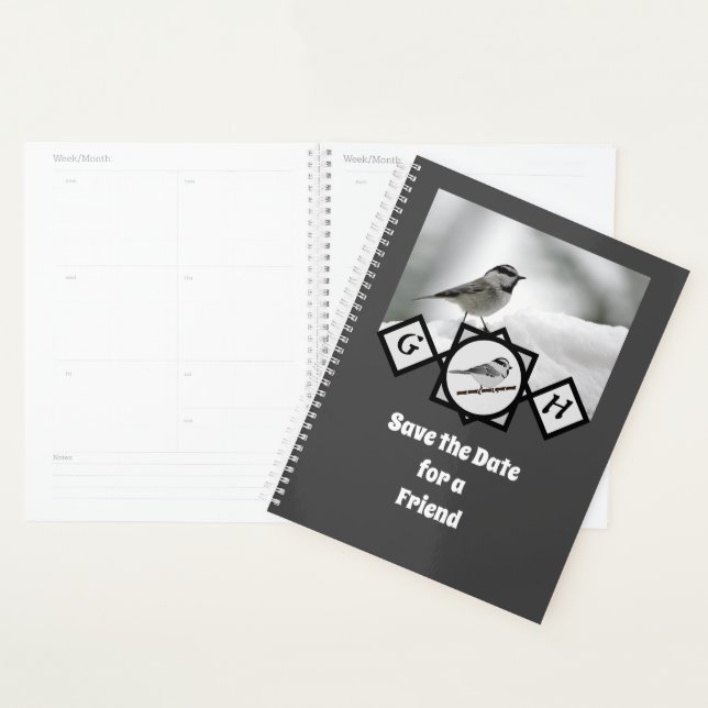 Agenda Foto de Monograma Adorável de Frango de Montanha (Exibição)