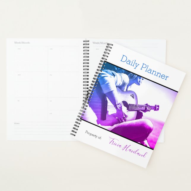 Agenda Foto Diária Planner Mulher Jogadora de Violão HAMb (Exibição)