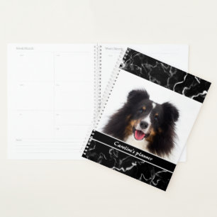 Agenda Foto do seu Pet em mármore e texto preto