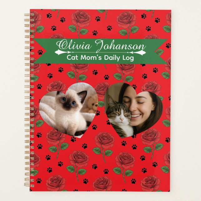 Agenda Foto e Nome Personalizados da Mãe do Gato  (Frente)