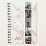 Agenda Foto: Faux Pink Marble Personalizado<br><div class="desc">Personalize com suas próprias fotos e nome</div>