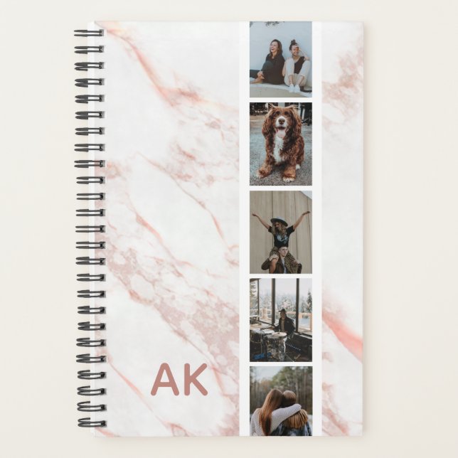 Agenda Foto: Faux Pink Marble Personalizado (Frente)