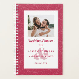 Agenda Foto personalizada Casamentos vermelhos magenta mo