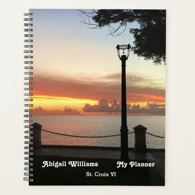 Agenda Foto Personalizada de Ilha Sunset Tropical (Frente)