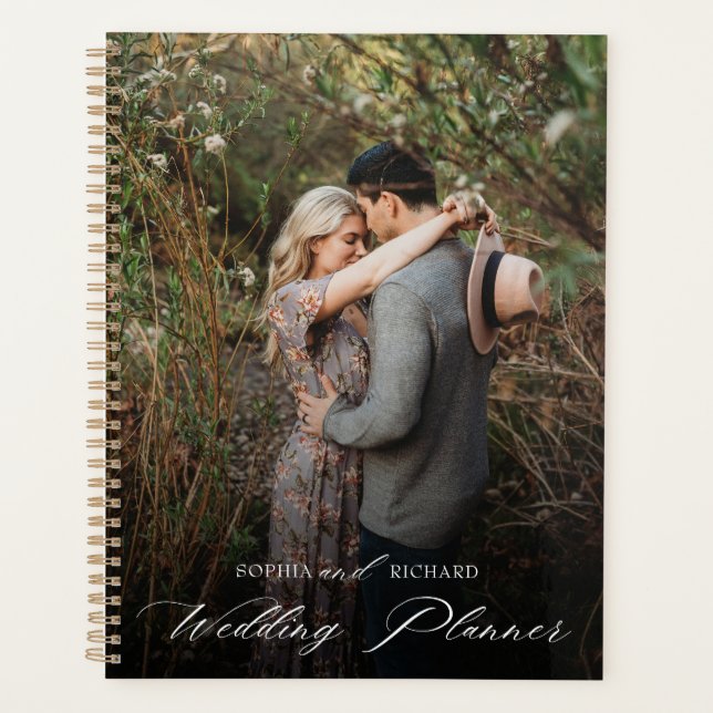 Agenda Foto Personalizada de Script de Caligrafia Chic (Frente)