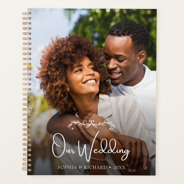 Agenda Foto Personalizada De Script De Caligrafia Chic El (Frente)