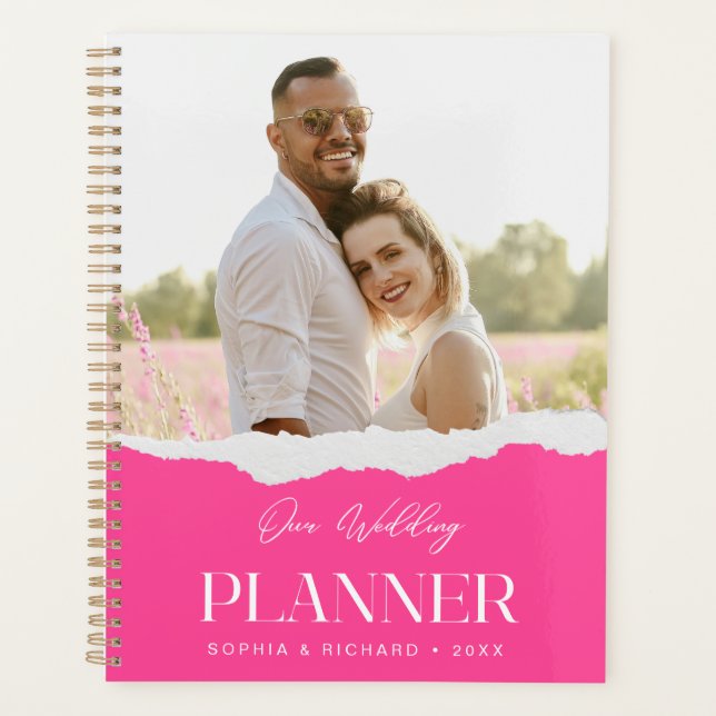 Agenda Foto personalizada de script estético moderno (Frente)