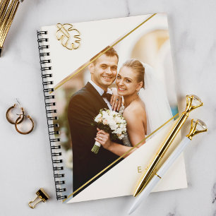 Agenda Foto personalizada monograma de ângulo minimalist