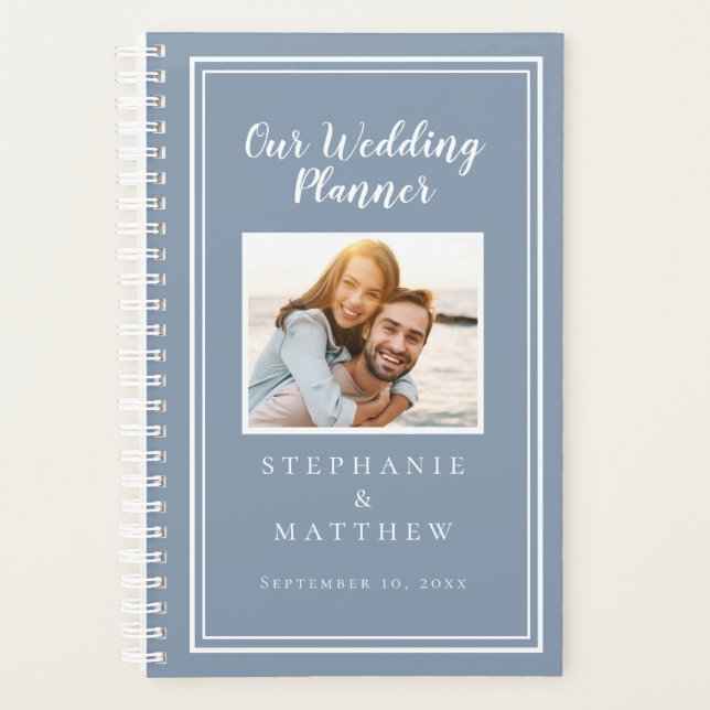 Agenda Foto Personalizada Simples Dusty Casamento Branco  (Frente)