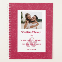Agenda Foto personalizada Trendy Magenta Red Casamento Me