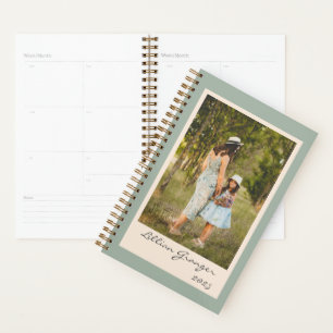 Agenda Foto Personalizada Verde de Na moda simples 2021